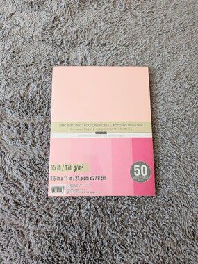 NEW Recollections Pink Buttons Cardstock Paper 8.5x11 - 50 Sheets